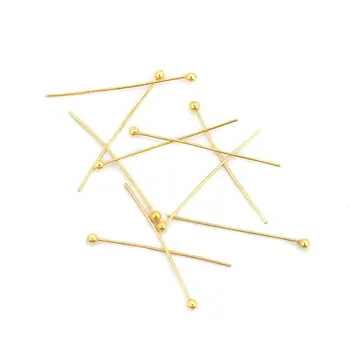 

DoreenBeads Handmade Copper Ball Head Pins Gold Color 25mm/30mm DIY Making Earrings Jewelry Findings 0.5mm (24 gauge), 500 PCs