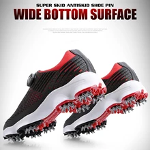 Мужская обувь для гольфа, профессиональные Нескользящие дышащие водонепроницаемые вращающиеся шнурки, спортивные кроссовки с шипами, кроссовки, обувь для гольфа XR-Hot
