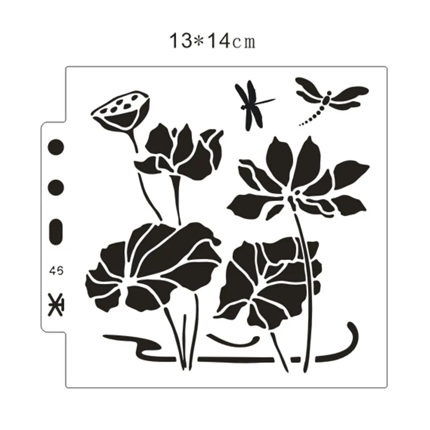 13*14cm Lotus pond Cover templat scrapbook stencils spray plastic mold