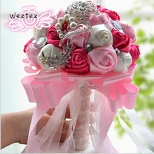 Сделанный бисером искусственный сапфир жемчуг свадебные букеты Кристальный Свадебный букет синее Королевское для подружки невесты цветы SPH222