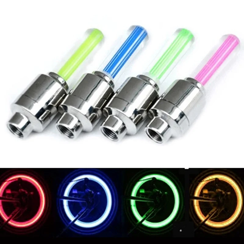 

2pcs/Pair Car Wheel LED Light Motorcycle Bike Nozzle Lamp Light Tire Valve Cap Decorative Lantern Tire Valve Cap Spoke Neon Lamp