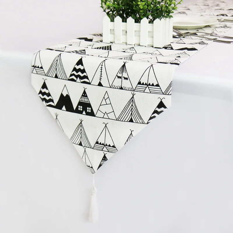 C 1pcs Table Runner Linen Christmas Decoration Dining Table Flag Tablecloths Placemat for Home Hotel Festival Decoration - Цвет: C