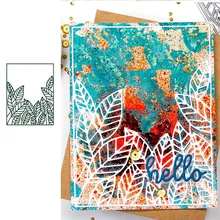 

Rectangle Leaves Background Metal Cutting Dies Scrapbook Diary Decoration Stencil Embossing Template DIY Greeting Card 2021 New