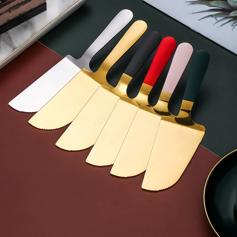 Stainless Steel Toothed Pizza Shovel Cake Butter Cheese Ice Cream Dessert Cutter Food Cake Spatula Shovels Kitchen Baking Tools