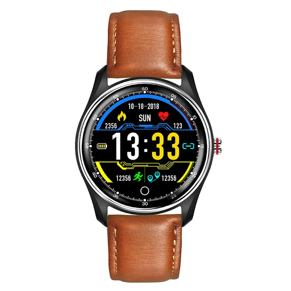 

Leather Strap Smart Sports Watch Waterproof Bracelet Smart Sports Step Count Touch Watch Color Screen Smart Watch