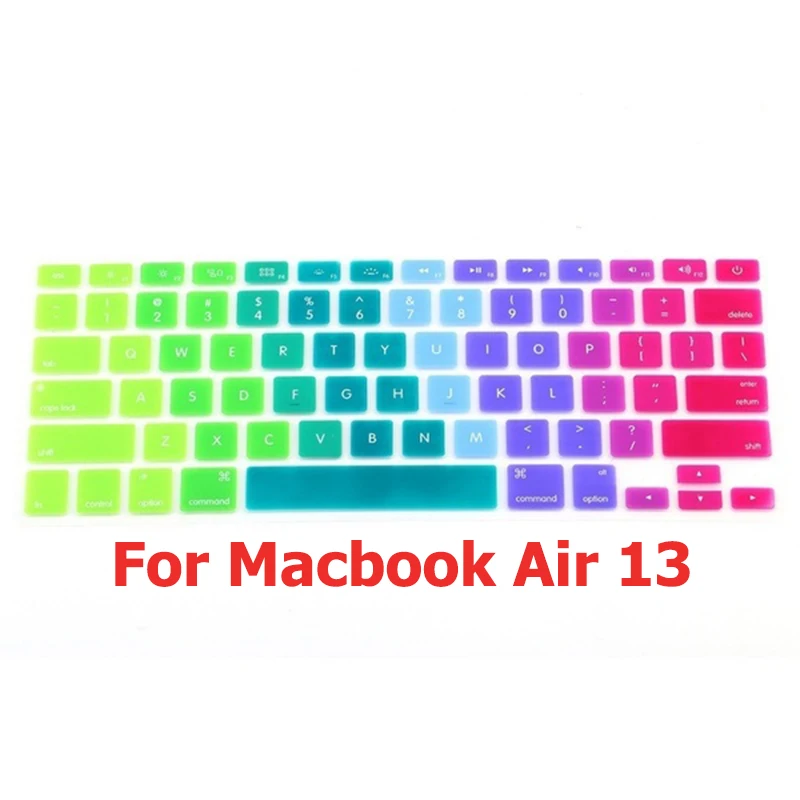 toetsenbord cover Наклейки на клавиатуру для Macbook 13 15 Air13 протектор Teclado силиконовые английские буквы градиентная Защита клавиатуры клавир - Цвет: toetsenbord cover