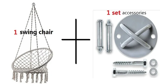 chair and accessory Нордический вязаный круглый подвесной гамак ручной работы для дома, спальни, маленьких детей, подвесное кресло, детские качели, домашний декор - Цвет: chair and accessory