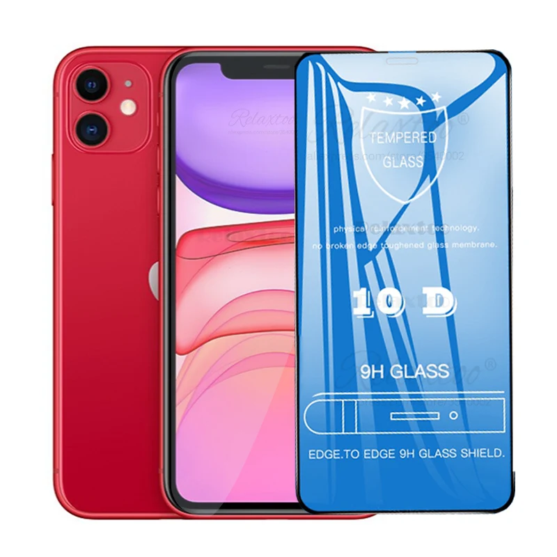 Защитное стекло с изогнутыми краями 10D для iPhone X XR XS Max 11 pro 2019 закаленное экрана Pro