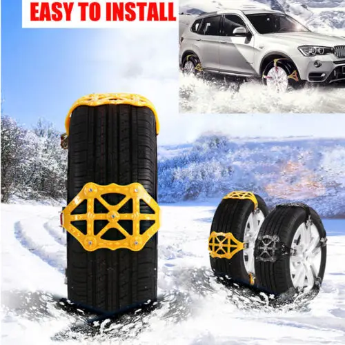 1pcs Car Snow Chain Safety Double Buckle Snow Chain Snow Tire Tendon Thickening Anti-skid Wear-resistant Emergency Snow Chain