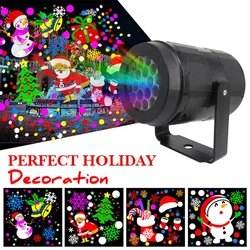 Proyector láser de copos de nieve para decoración del hogar, luz para exteriores, Navidad, Año Nuevo, 16 imágenes, 2022