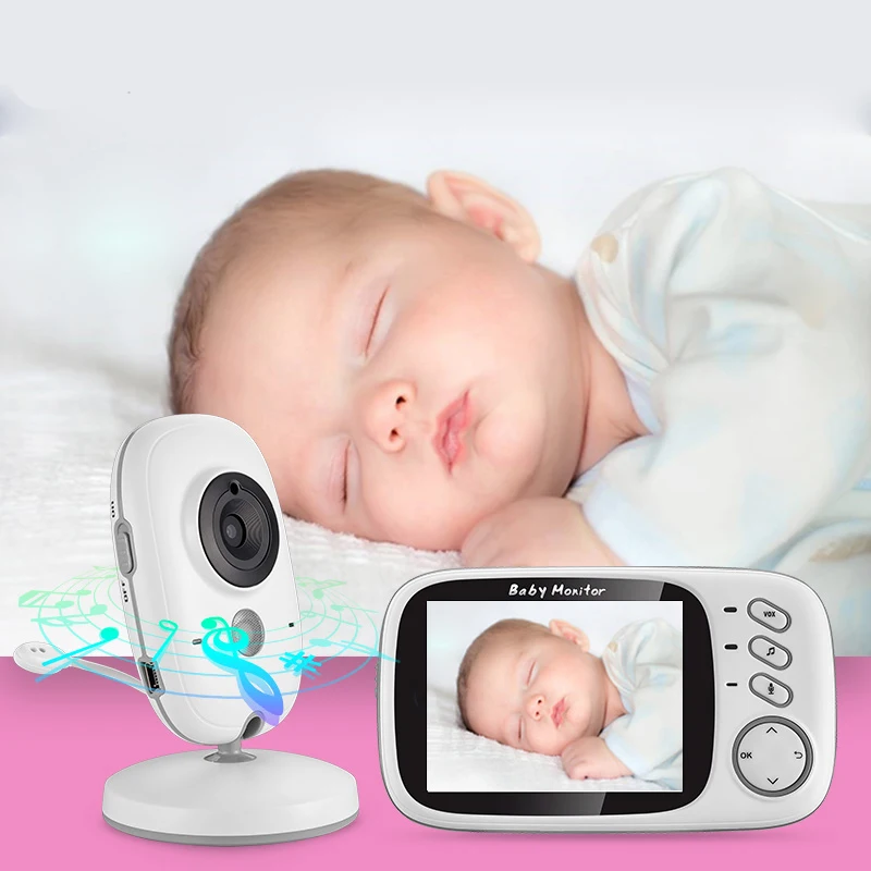 Bezprzewodowy Monitor kolorowy niania elektroniczna Baby Monitor 3.2 cal wysokiej rozdzielczości niani kamera ochrony Night Vision monitorowanie temperatury dla dzieci Bezprzewodowy Monitor kolorowy niania elektroniczna Baby Monitor 3.2 cal wysokiej rozdzielczości niani kamera ochrony Night Vision monitorowanie temperatury dla dzieci