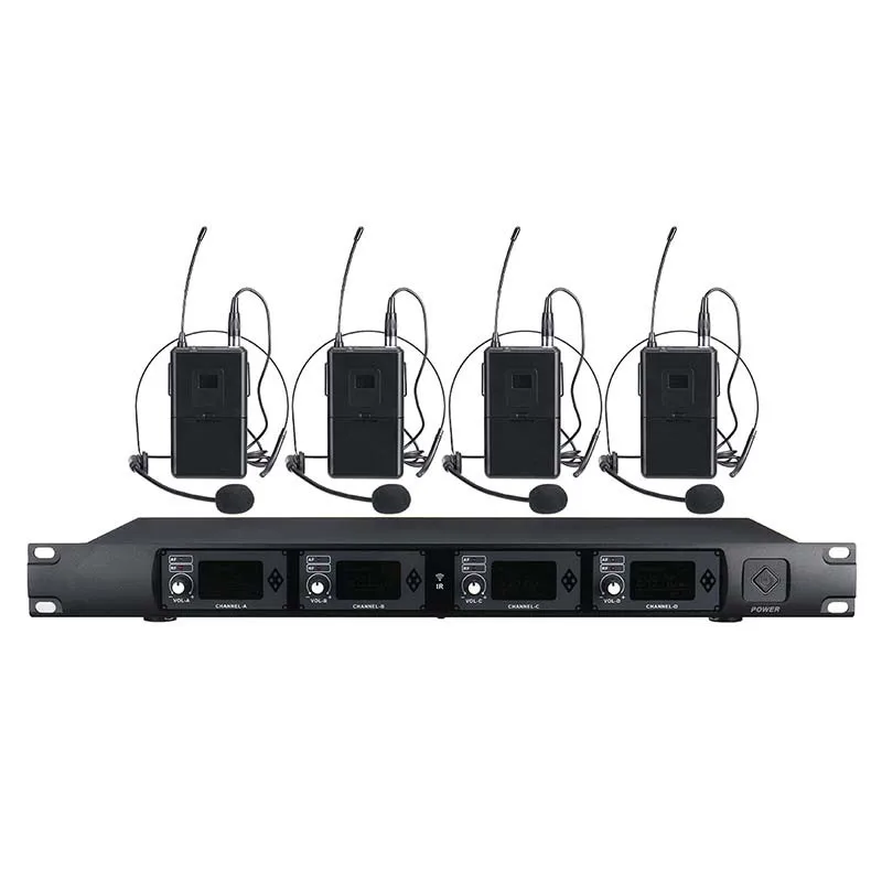

KINCO 4 Channel UHF Stereo Wireless Lavalier Lapel Monitor System Digital Stage In-Ear Monitor System for Stage Performance