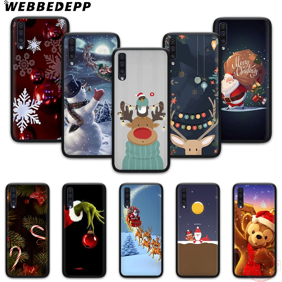 

WEBBEDEPP Merry Christmas Coque Soft Case for Samsung A3 5 6 7 8 9 J6 A10 A20 A30 A40 A50 A60 A70 M10 M20 M30 M40
