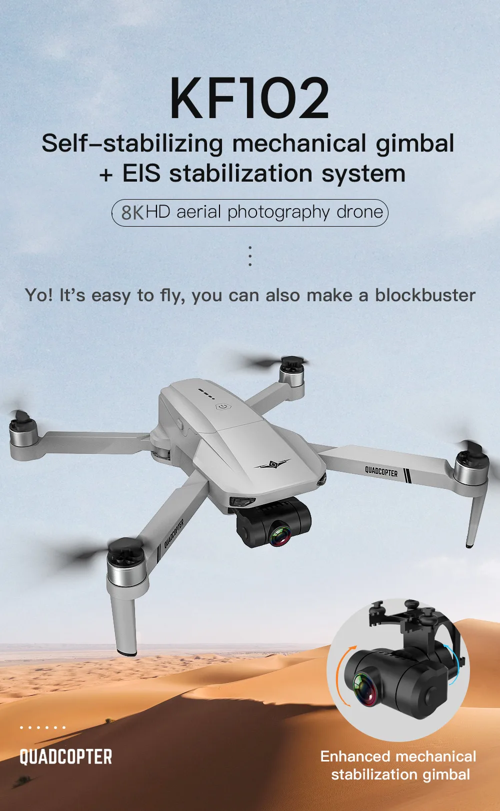 cardan profesional quadcopter brushless wifi fpv dron vs sg906 max