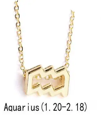 Женская элегантная звезда знак зодиака 12 Созвездие Ожерелья Подвески очаровательное Золотое колье-цепь для женщин ювелирные изделия оптом - Окраска металла: aquarius