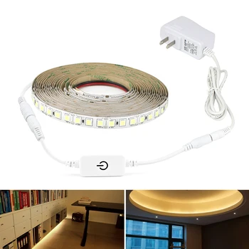 

Dimmable Touch Switch 4040 SMD LED Strip 12V 5M 220V LED Flexible Light Diode Tape LED Ribbon Under Cabinet Kitchen Light