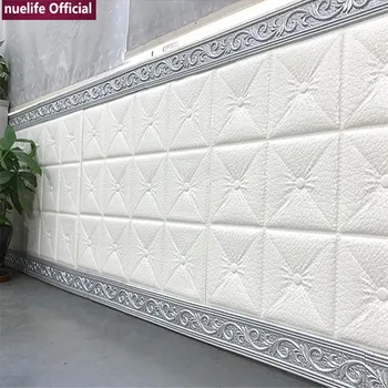 

90cm 3d pattern soft pack baseboard study living room bedroom children's room shop waterproof anti-collision foam wall stickers