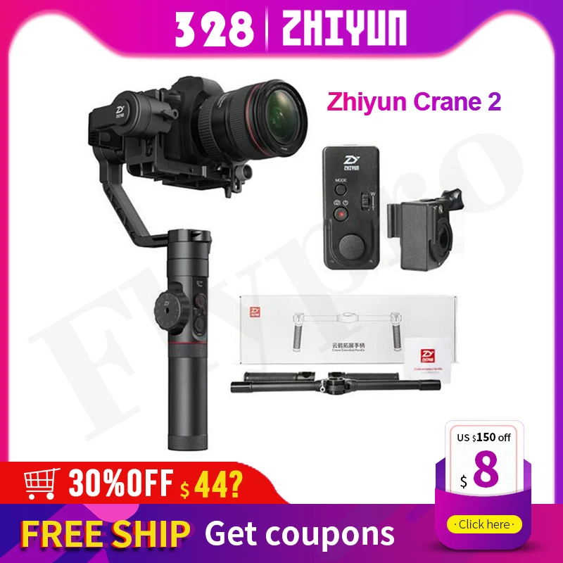 Zhiyun Crane 2 3 осевой Бесщеточный Ручной Стабилизатор для видеокамеры стабилизатор