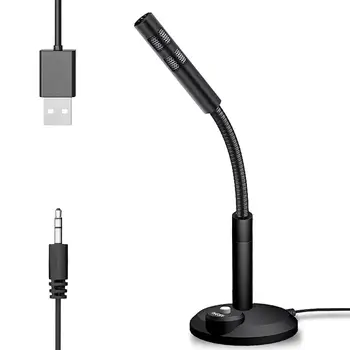 

Universal USB/3.5mm Adjustable Desktop Microphone Mini Voice Recording Microphone for Computer PC Meeting Office Gaming Mic