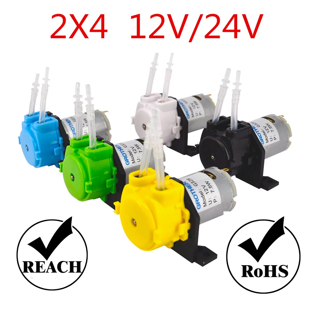 Treedix Peristaltic Dosing Pump Head DC 12v-24v with Hose Connector for Arduino DIY Aquarium Lab Analytic
