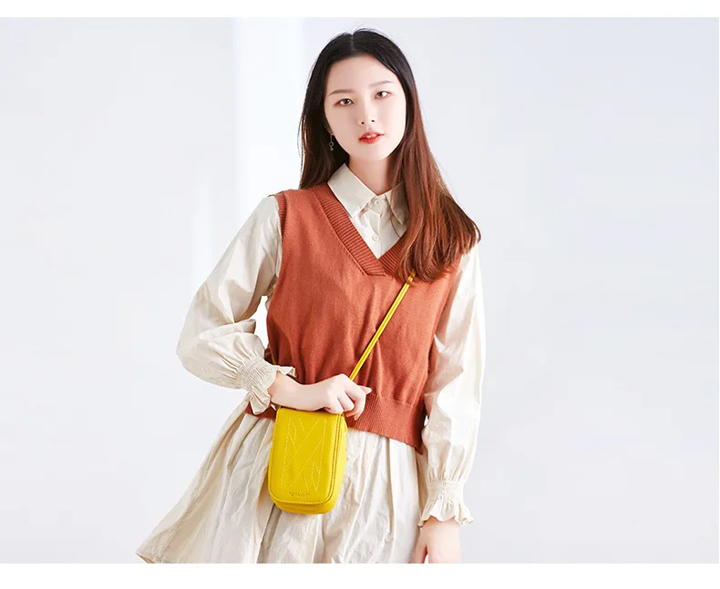 Women's Bag Simple Women's Mobile Phone Bag Solid Color Slant Cross Bag Women