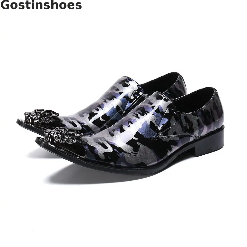 

Men Casual Oxfords Shoes Genuine Leather Pointed Toe Slip-on Men Leisure Shoes Fashion Men Shoes