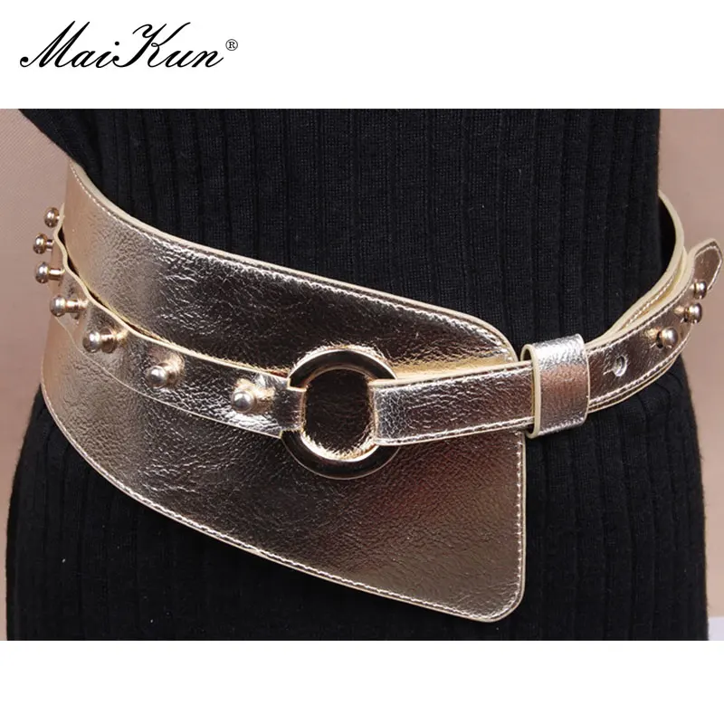 Maikun ремень женский панк модный с индивидуальной заклёпкой из искусственной кожи