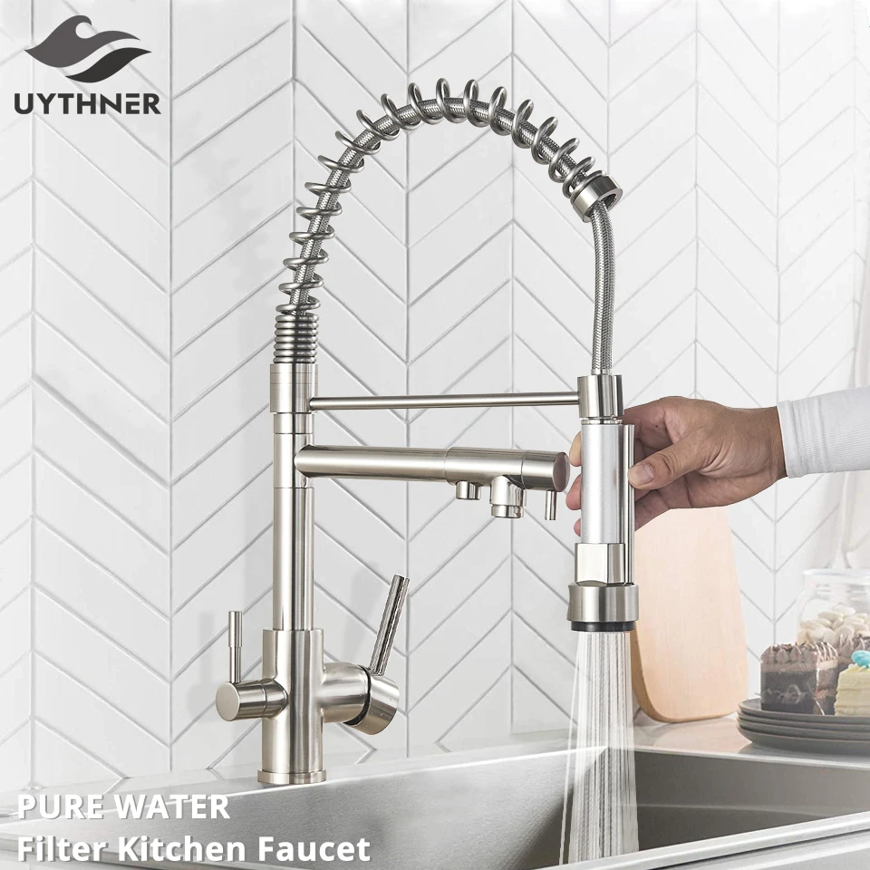 New Faucet Kitchen Taps WATER-FILTER Rotation 360-Degree Feature Lnwy3dkmdyM