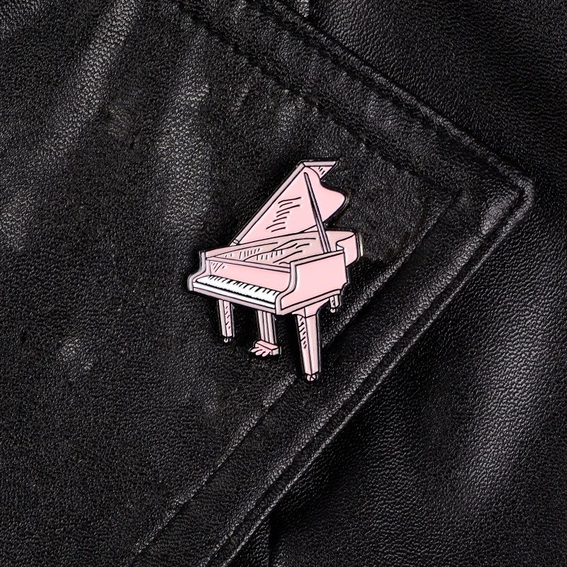 Маленькая принцесса розовое пианино эмалированные булавки мультфильм музыкальное оборудование броши значки Сумка Одежда нагрудные булавки ювелирные изделия подарки для друзей