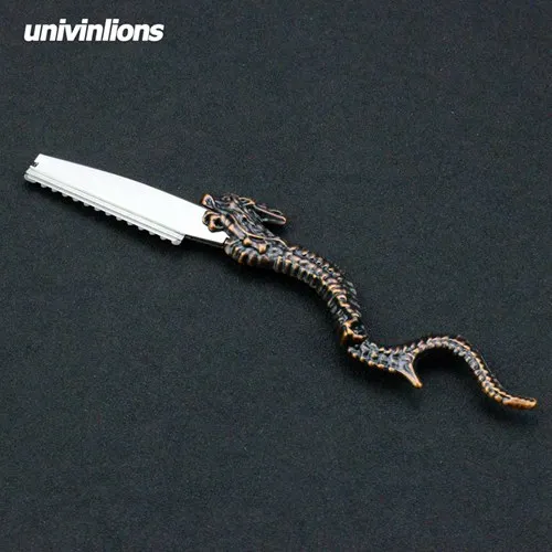 Univinlions dragon Бритва для укладки волос прореживающая бритва Парикмахерские ножницы прямые салонные парикмахерские бритвы для стрижки волос Парикмахерская - Цвет: B-1-F