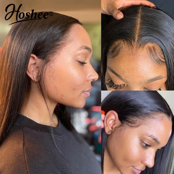 

180% Lace Front Human Hair Wigs For Women Pre plucked Brazilian Remy With Babay Hair Short BOB Lace Front Wig Bleached Knots