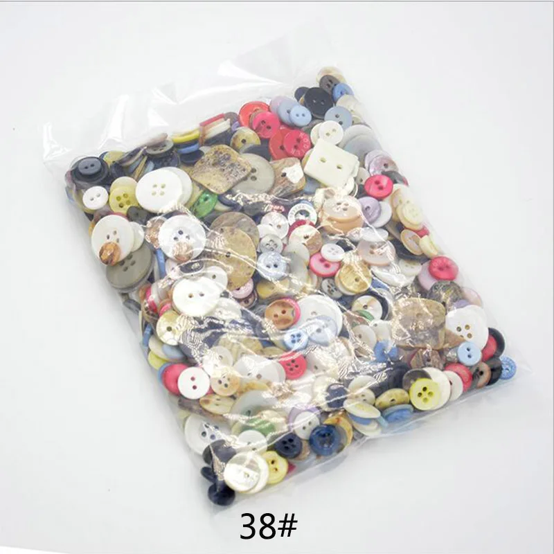 600pcs/Lots L/M/S/ Three Size Mixed Colour Resin Buttons Wholesale DIY Handmade Button Painting Button Flower Material Package - Цвет: 38 shell buckle