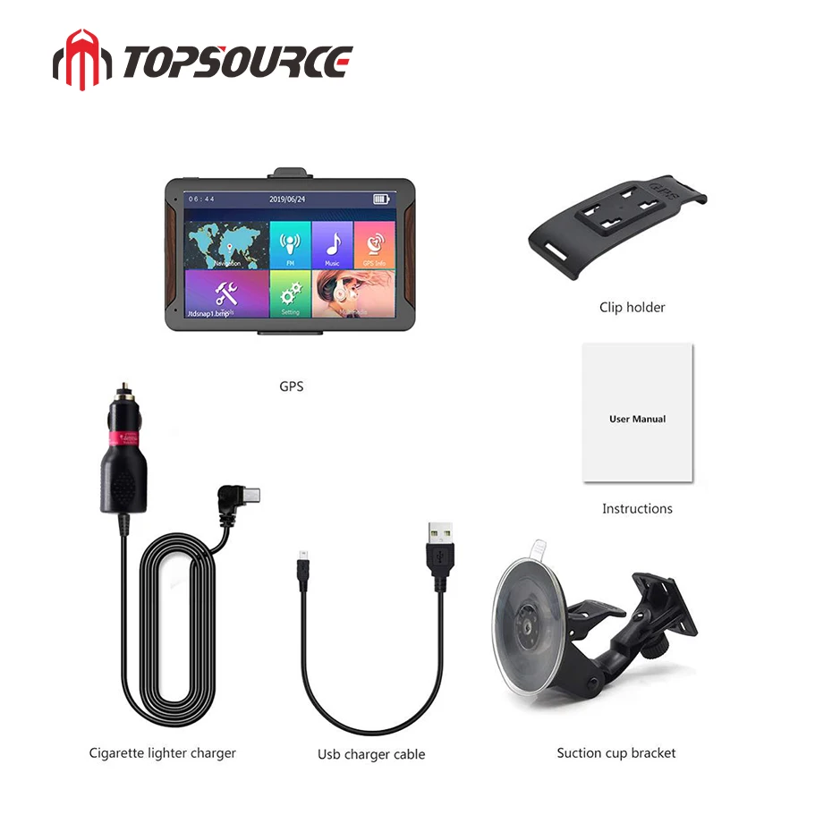 TOPSOURCE 7 дюймов сенсорный экран windows ce6.0 автомобильный мультимедийный плеер DVD gps навигации с Бесплатные дорожные карты