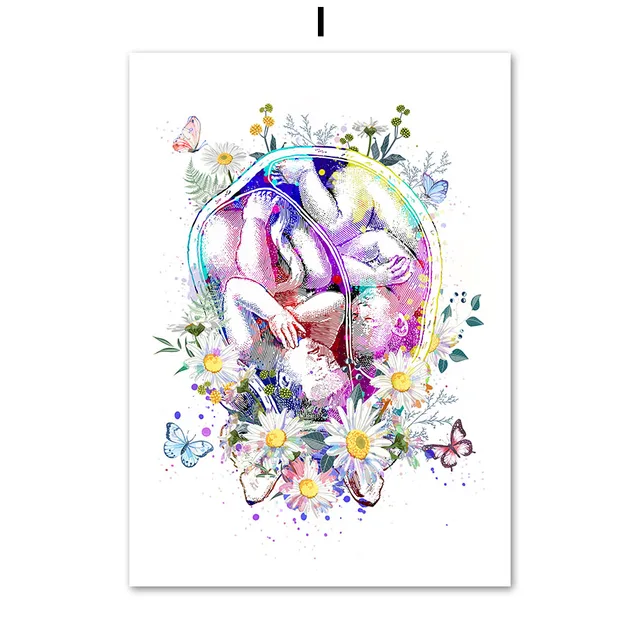 Flower Foot Bone Anatomy Wall Art Canvas Painting Nordic Posters and Prints Doctors Decorated Wall Pictures 9