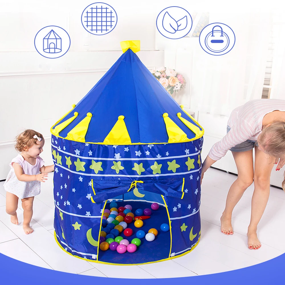 Foldable Children's tent Portable Wigwam Kids Tent Ball Pool Tipi Tent For Kids Folding Castle Play House Outdoor Boys Girl Toys