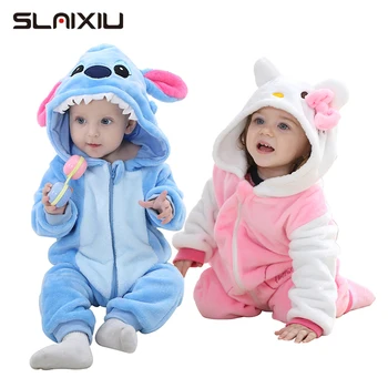 

Baby Girls rompers new born baby Clothes Hooded Boys Kids jumpsuit Brand Long Sleeve Soft Flannel Animal Kawaii costume 0-24M