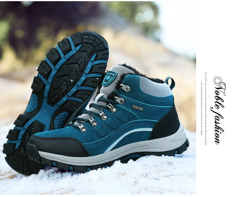 new men's shoes hiking shoes outdoor cotton shoes men's winter warm plus velvet travel leisure sports dad shoes