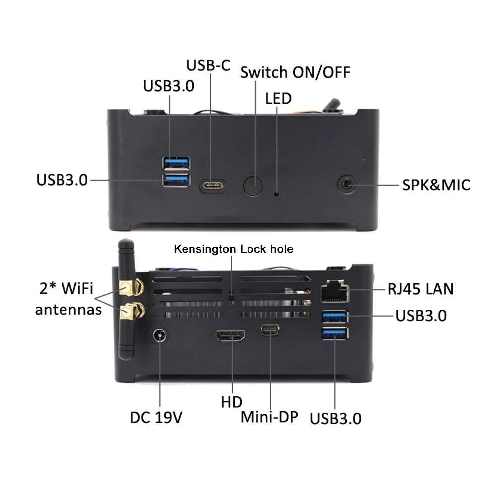 Eglobal игровой мини ПК i9 9880H 8 Core 16 потоков 2 * DDR4 2666 МГц 2M.2 Nuc Windows 10 Pro Linux настольный