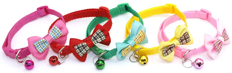 

New 1pc Candy Color Adjustable Bow Tie Bell Bowknot Sale Collar Necktie Puppy Kitten Dog Cat Pet Freeshipping