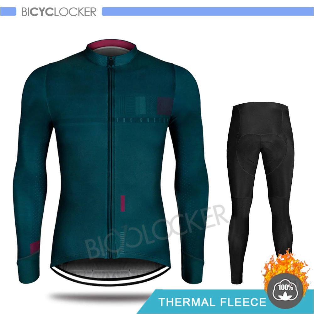 Normal Cycling Set Профессиональная команда, одежда для велоспорта, зимняя куртка, Мужская футболка с длинным рукавом, комплект, Ropa De Ciclismo Invierno Hombre, термо флис - Цвет: Normal Cycling Set
