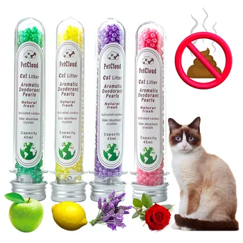 

4 Aromatic Cat Litter Deodorant Beads Odor Activated Carbon Absorbs Pet Removaling Excrement Stink Deodorizing Cleaning Supplies