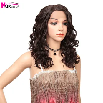 

20 Inch Short Brown Hair Curly Wig Synthetic Lace Front Wig African American Wigs for Black Women Heat Resistant Hair Expo City