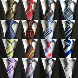 52 Colors Classic 8 Cm Tie for Man 100% Silk Tie Luxury Striped Business Neck Tie Suit Cravat Wedding Party Necktie Men Gift