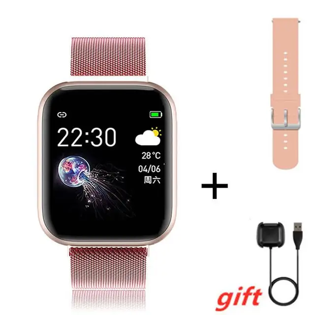 I5 Sport Smartwatch Women Men Heart Rate Blood Pressure Fitness Tracker Kids Smart Clock For Android IOS Smart Watch PK IWO P80 i5 Steel Golden