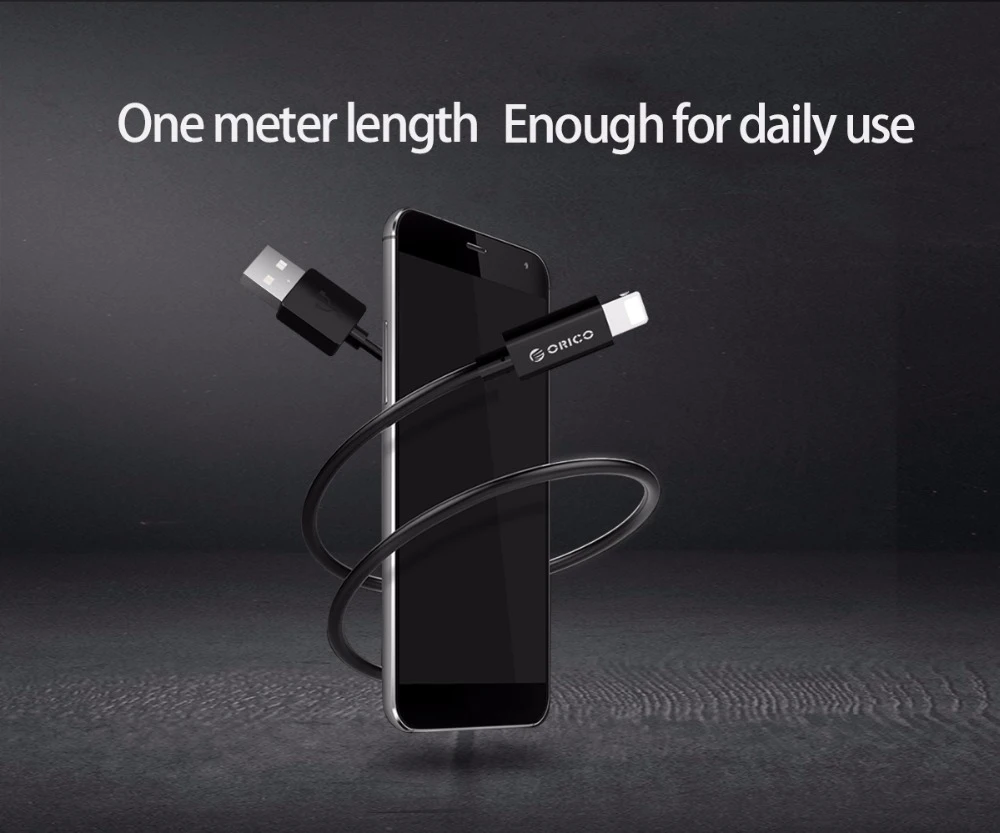 ORICO USB кабель для Iphone 8 7 6s plus X Ipad зарядный кабель USB с подсветкой синхронизировать мобильный телефон зарядное устройство Шнур адаптер данных 1 м