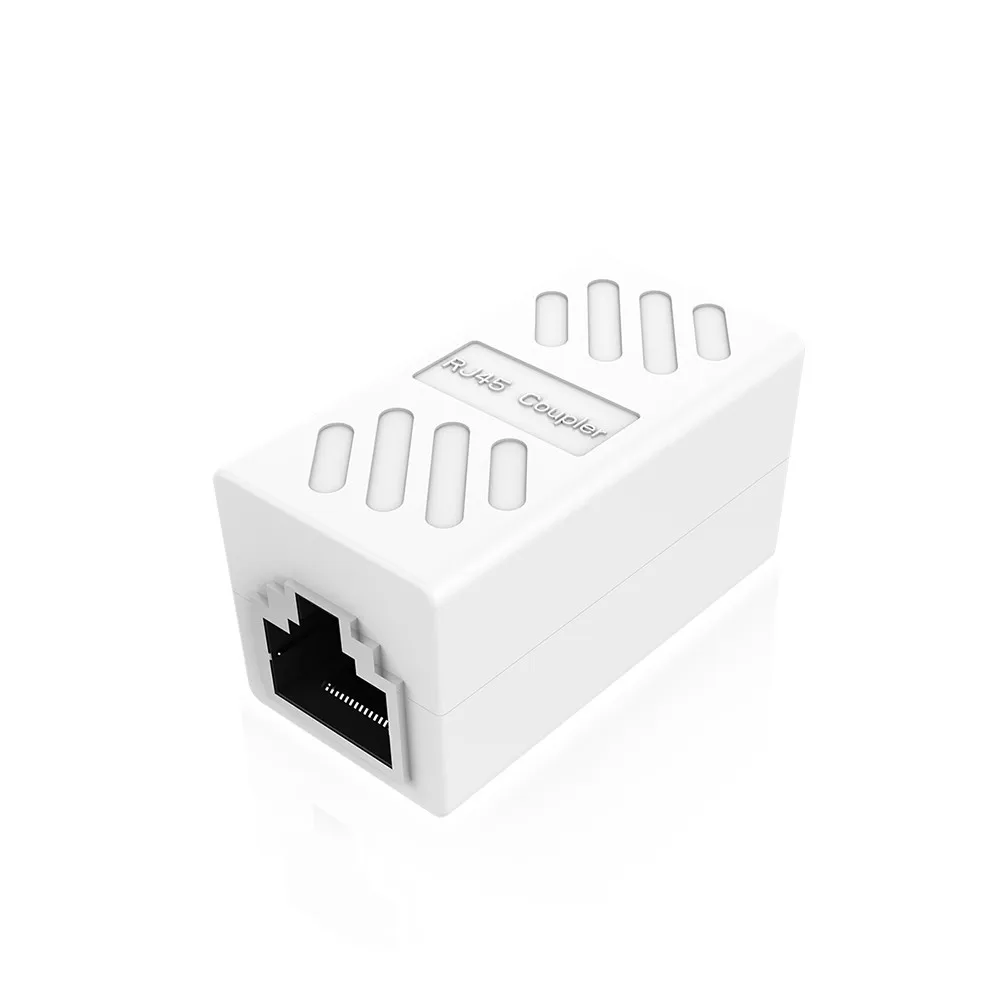 White Удлинитель RJ45 Ethernet кабель конвертер Женский в женский сетевой разъем LAN адаптер Соединительный удлинитель конвертер муфта - Цвет: White