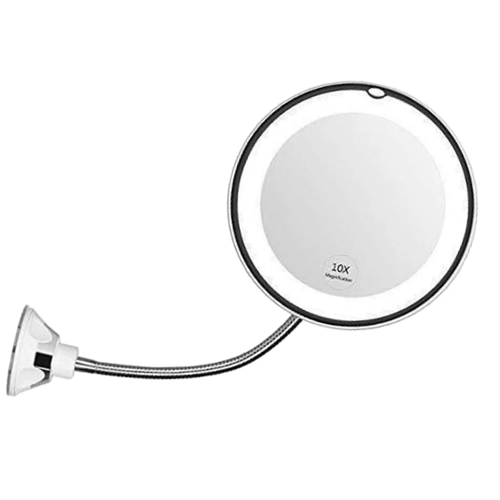 Flexible Gooseneck 10X Magnified Makeup Shaving Cordless Hotel Swivel Mirrors LED Bathroom Makeup Mirror Adjustable Mirror Flexible Gooseneck 10X Magnified Makeup Shaving Cordless Hotel Swivel Mirrors LED Bathroom Makeup Mirror Adjustable Mirror