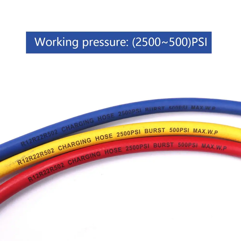 

High Quality 3Pcs/lot 1/4 "SAE To 1/4" SAE Brass&Plastic R12 R22 R502 Automobile Air Conditioner Refrigeration Charging Hoses