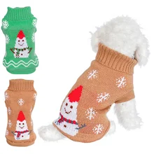 Зимняя теплая одежда для домашних животных собак Новогодний костюм снеговика свитер щенок мягкое трикотажное пальто Костюмы для небольших для средних и больших собак