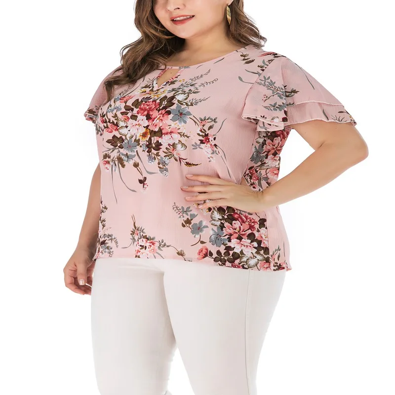 Летние Новые Большие размеры 5XL 6XL 7XL 8XL 9XL Топ Бюст 142 см рукав с принтом круглый вырез прямая модная женская футболка